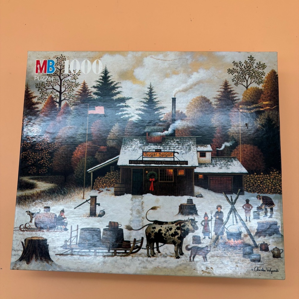 MB Charles Wysocki Americana Vermont Rock Maple Treetappers 1000 Piece Puzzle